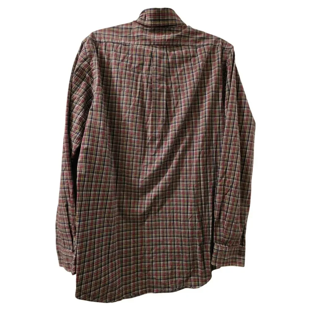 Polo Ralph Lauren Button-Down Red Plaid Dress Shirt Men's Size M Preppy Office